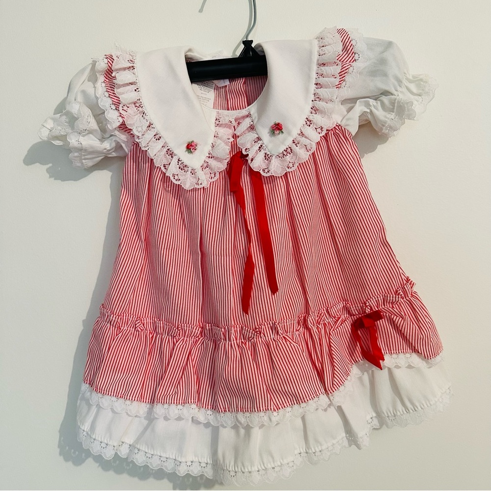 Vintage prairie ruffle lace prairie holiday dress